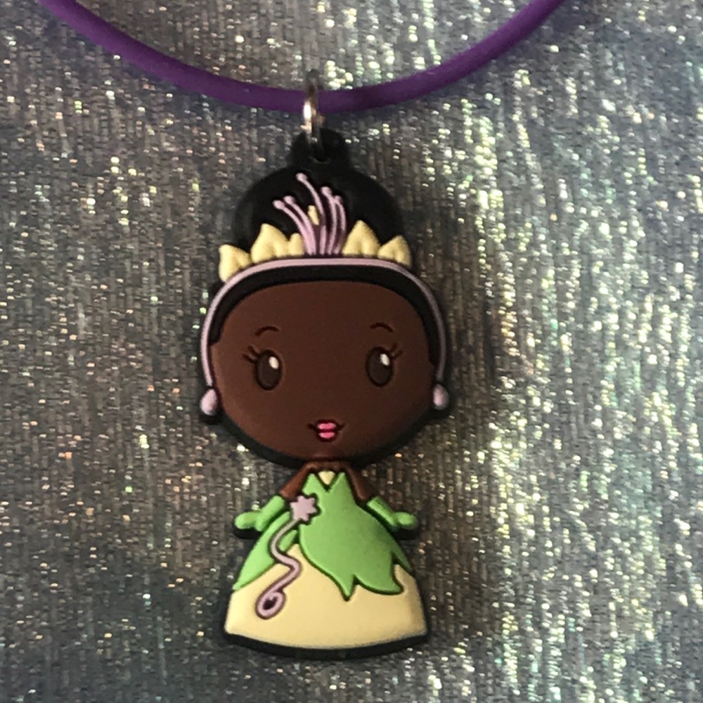 🔥 3/$15 Disney Tiana Princess & the Frog Soft Pendant on Stretchy Choker